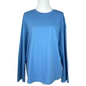 Everlane Women's NWT Bluebell The Relaxed Long Sleeve Organic Crew T-Shirt M/C43
